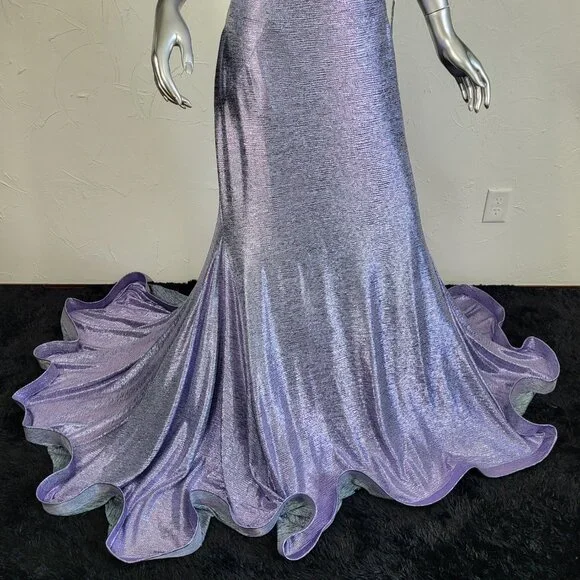 NWT~$530~JOVANI~18/20~LAVENDER MAXI MERMAID ONE SHOULDER PROM EVENING DRESS